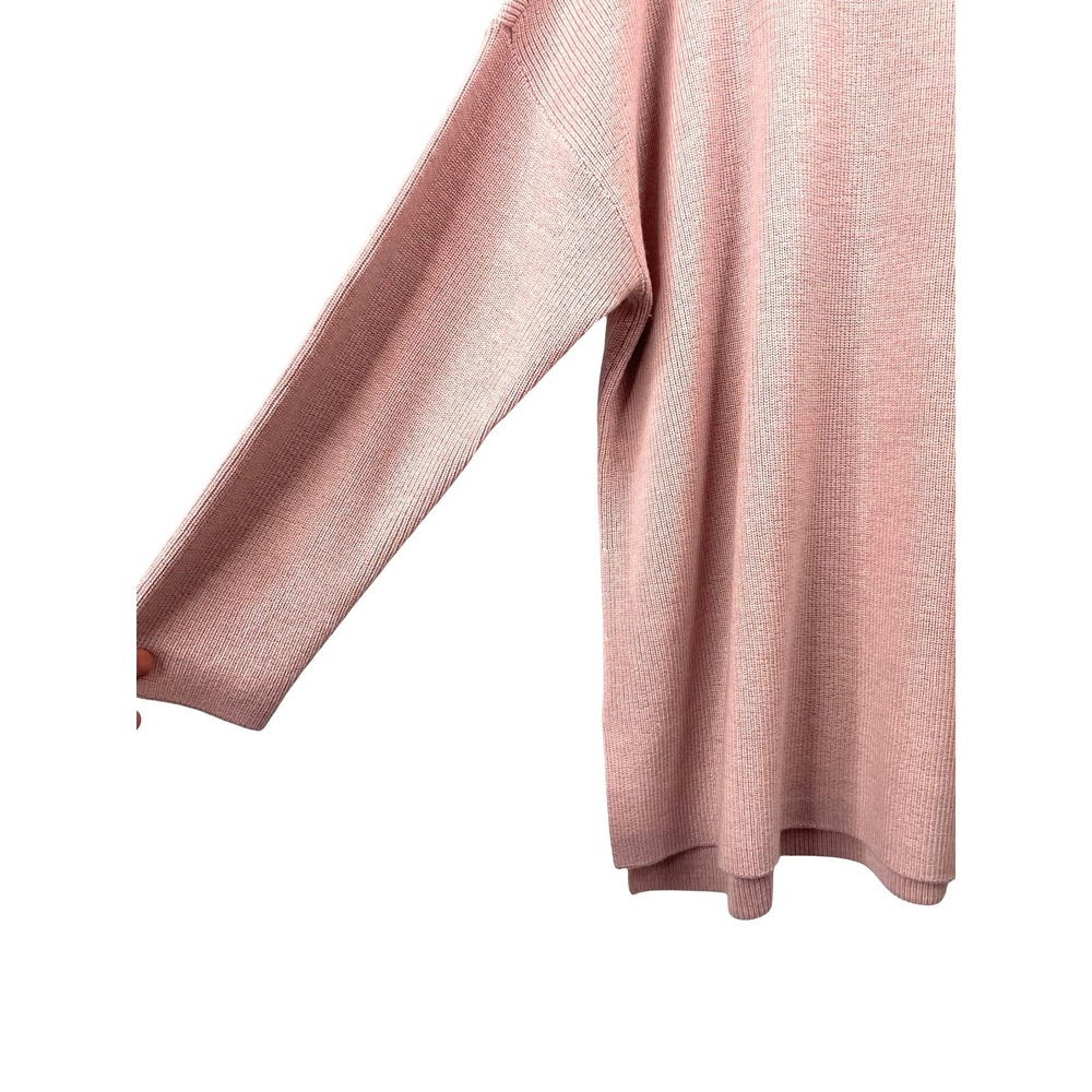 Eileen Fisher 100% extra fine merino wool knit sweater Size XL pink lightweight - Picture 4 of 7